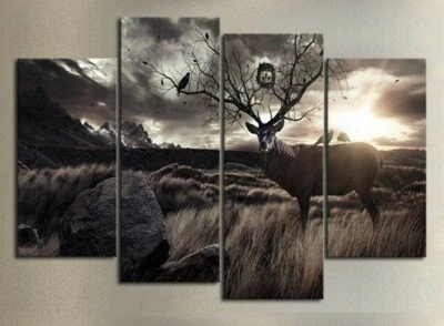 Многофункциональный панельный принт бесплодные земли олень холст 5 шт. картина настенное искусство мул бак природа - Изображение 1 из 4