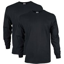Gildan Men's Ultra Cotton Long Sleeve T-Shirt, Style G2400, Multipack, Black ...