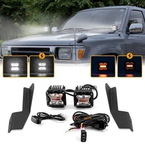 For Toyota 4Runner 1989-1995 3'' Amber White Strobe Lights+Ditch Mounts+ DT Wire - Picture 1 of 16
