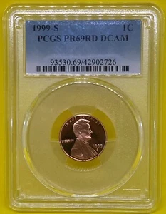 1999 S 1C Lincoln Cent Proof PCGS PR69RD DCAM - Picture 1 of 4