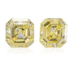 Diamante amarillo elegante corte Asscher SI2 0,94 TCW diamante raro para hacer joyas - Imagen 1 de 8