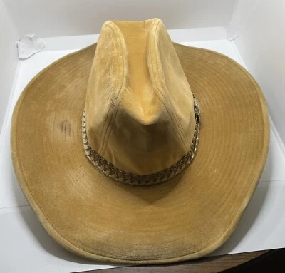 Sombrero de Vaquero Vintage YA Fieltro Dorado con Banda Talla M Hecho en Corea Ver Fotos Foto 1 de 4
