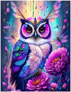 DIY 5D Owl Diamond Painting Art Kits for Adults Home Wall Decor - Picture 1 of 7