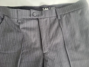 Pantalones ajustados Lee para mujer grises a rayas tiro medio calce regular pierna recta - Imagen 1 de 5