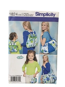 UNCUT FF Sewing Pattern Simplicity 1824 Bag Purse Backpack Adult Child - Picture 1 of 2