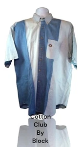 Cotton Club by Block Men's XL, S/S Button Up Denim Shirt, Colorblock. C-1 - Picture 1 of 8