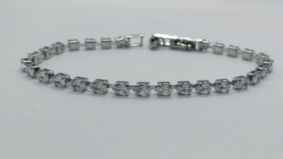 Regalo de San Valentín de acero inoxidable 316 para su pulsera corte pera diamante simulado Foto 1 de 4