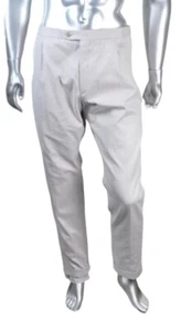 $1,395 NWT Brioni Beige Sea Island Cotton Twill Flat Front Pants Size 56/38 R - Picture 1 of 6
