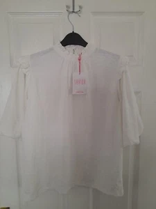 Savida Off White Sugar Balloon Sleeve Women Top Size 38 - Picture 1 of 8