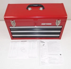 ¡¡N Como Nuevo!! CAJA DE HERRAMIENTAS PORTÁTIL ARTESANO 3 cajones de metal rojo de colección (20,5" x 12" x 8,5") - Imagen 1 de 11