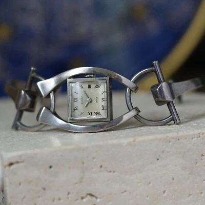 Reloj Gucci Vintage Estribo Brazalete .925 Plata Retro Años 70 Foto 1 de 4