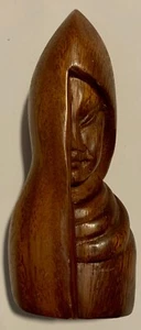 Vintage Asian Woman Wood Carving Sculpture - Picture 1 of 3