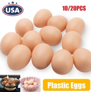 20× Fake Dummy Egg Hen Chicken Joke Prank Plastic Eggs Kitchen Easter Decor USA - Picture 1 of 9