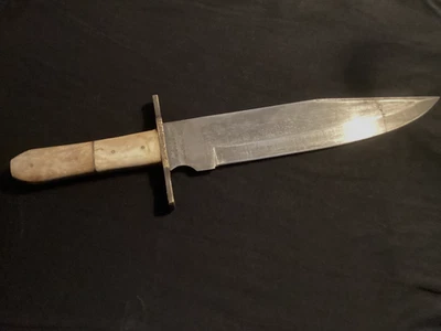Bowie Knife Bone Handle Date Stamped Reenactors 1861 Beautiful 15” - Image 1 of 4