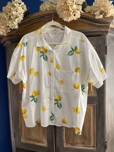 Bright Lemon Splashed Shirt von Fat Face Größe L - Bild 1 von 4