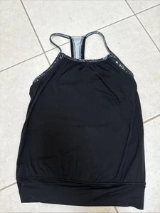 Ivivva Double Dutch Tank, Black, Built In Bra, Girls Tank, size 8, Gently Used! - Picture 1 of 4