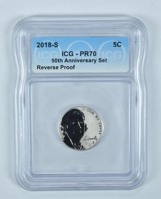 2018-S Jefferson Nickel 50th Anniversary Set Reverse Proof PR70 ICG *9784 - Image 1 of 4