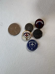 Lot 5 Lutheran Church Sunday School Attendance Lapel Pin Little System Sterling - Picture 1 of 7