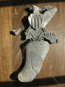 Vintage Plaque Pot Metal Plaque from 1926 Liberty Bell and American Eagle - Picture 1 of 3