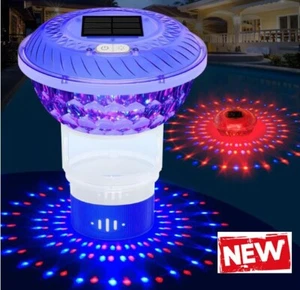 Solar Chlorine Floater with Colorful Light, Button Control, Adjustable Release - Picture 1 of 7