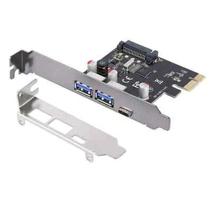 PCIE to USB 3.1 Type C & 2 Port USB 3.0 Type A PCI Express Adapter Card SATA 15P - Photo 1/5