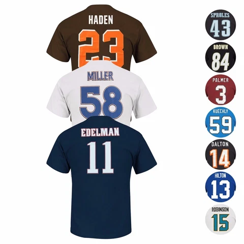 NFL "Eligible Receiver" Current Player Name & # Jersey T-Shirt Collection Men's Cover