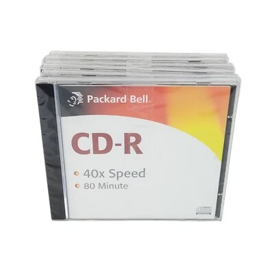 Packard Bell CD-R 40x Speed 80 Minute Blank CDs Bundle lot x 6 - New - Image 1 of 4