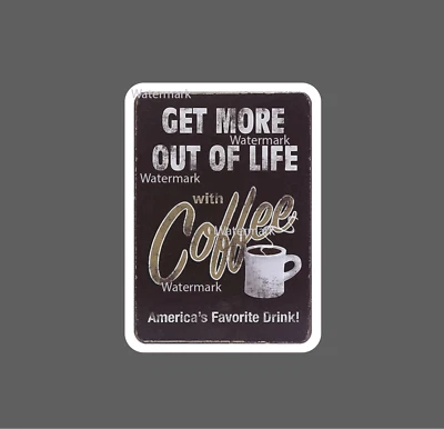 Pegatina Café Retro EE. UU. Impermeable NUEVA Foto 1 de 4