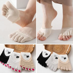 Toe Socks No Show Liner Socks Five Finger Half Socks Non-Slip Invisible 1 Pair ⚝ - Picture 1 of 26