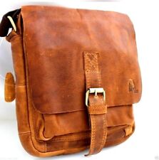 Genuine vintage Leather Shoulder Bag west Messenger man i pad handbad Satchel uk
