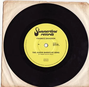 FRANKIE DAVIDSON - THE AUSSIE BARBECUE SONG Very rare Aussie 7" Single Release! - Picture 1 of 1