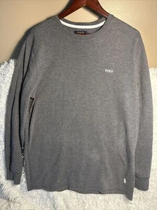 Polo Ralph Lauren Thermal Shirt Men’s L Large Gray Sleepwear Long Sleeve Knit - Picture 1 of 4
