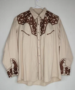 Vintage Scully Shirt Diamond Pearl Snap Button Up Western Yoke Size XXL Mens - Picture 1 of 12