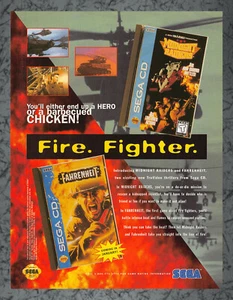 Anuncio impreso en CD Fahrenheit Midnight Raiders Sega vintage arte A 1994 - Imagen 1 de 1