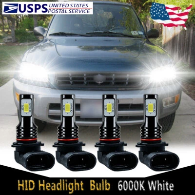For Toyota RAV4 1998 1999 2000 4X 9005+9006 LED Headlight Bulb High Low Beam HKB - Image 1 of 4