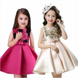 New Birthday Girls Dress Wedding Princess Flowergirl Party Kids Clothes UK 2-8Y - Picture 1 of 10