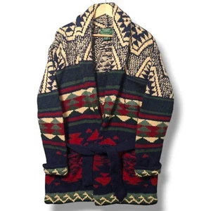 Ralph Lauren Country Hand Knit Cardigan Womens Large Aztec Southwestern Wool - Picture 1 of 18