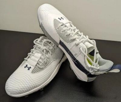 Nuevos botines de béisbol Under Armour Harper 7 Low ST para hombre blancos/azul marino 3025582-401 Foto 1 de 4