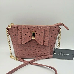 Crossi New York Bow Accent Handbag/Purse Gold Chain Strap Detail Brand NEW CR01 - Picture 1 of 12