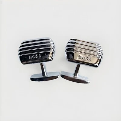 Gemelos Hugo Boss plateados panel B 50495153 plateados Foto 1 de 4