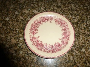 *Shenango China Inca Ware Red Floral Tan 6" dessert plate Country Garden Red Rim - Picture 1 of 1