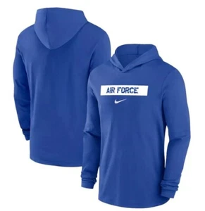 Nike Air Force Falcons Royal 2024 Sideline Performance Long Sleeve Hoodie Top - Picture 1 of 3
