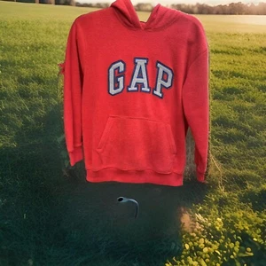 Gap Vintage Youth XL 12 Red Fleece Hoodie Reflective Embroidered GAP Logo - Picture 1 of 5