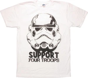 Star Wars Mens Stormtrooper Support Your Troops Funny White Shirt New M, L, 2XL - Picture 1 of 1