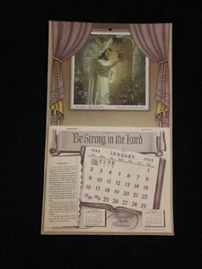 Complete 1949 Religious Beautiful Bible Portions Calendar! Lord Jesus Christ - Picture 1 of 12
