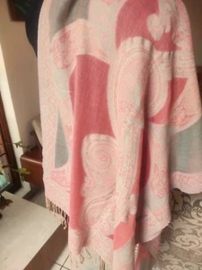 Sciarpa Kani Pestel Wrap 100% cashmere pashmina tessuta a mano stola paisley bohemien - Foto 1 di 5