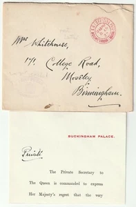 1932 PRIVY PURSE CROWN BUCKINGHAM PALACE VIOLET CACHET & PART LETTER >BIRMINGHAM - Picture 1 of 2