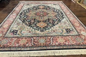 Karastan Navy Heriz #700/701 Rug 8.8 x 10.6 Carpet Wool Discontinued Rare - Picture 1 of 9