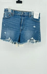 Denim corto Abercrombie & Fitch azul The 4" mamá - tiro alto - talla 31/12 - Imagen 1 de 12