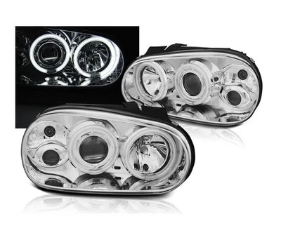 Фары фары для VW GOLF 4 1997 1998 1999 2000-2003 Angel Eyes CCFL хромированные LHD - Изображение 1 из 3